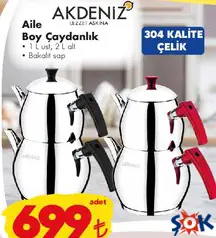 AKDENİZ AİLE BOY ÇELİK ÇAYDANLIK